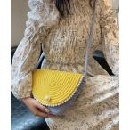 ショッピングストローバッグ ショルダーバッグ バッグ パールボタンストローショルダーバッグ レディース