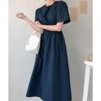 ワンピース ウエストギャザーワンピース