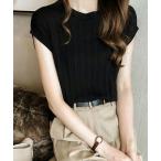 tシャツ 夏から秋口まで活躍する定番アイテム♪ フレンチスリーブ サマーニット レディース
