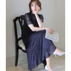 ドレス ミモレ丈＆袖ありフォーマルIラインセレモニー結婚式 パーティードレス オケージョンドレスお呼ばれ 二次会 成人式 同窓会 謝恩会 20代 30