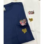 tシャツ Tシャツ メンズ 猫・犬・ビール・スペース・ムービー・恐竜 ワンポイント刺繍ポケットTシャツ メンズ レディース
