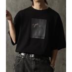 ショッピングプリント tシャツ Tシャツ メンズ 「welise/ウェライズ」HQクリアコットンファブリック  モードプリント オーバーサイズ半袖Tシャツ