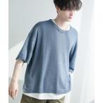 セーター ニット Buyer's Select / 綿麻半袖クルーネックサマーニット メンズ