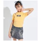 tシャツ 肩ジップミニネックトップ