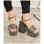 サンダル キルティングデザイン厚底サンダル レディース