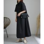 ワンピース シャツワンピース レディース ショートスリーブボリュームシャツワンピース