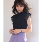 ニット セーター ケミカルレーススリーブリブサマーニット レディース