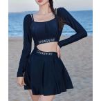  swimsuit lady's lady's swimsuit long sleeve waist cut out dress manner all-in-one body type cover One-piece 