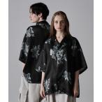 シャツ ブラウス 【CLEL】2way floral pattern drape short sleeve shirt/2way 花柄ドレープ半袖シャ