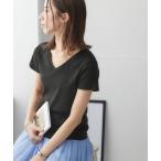tシャツ ＵＶカット綿１００％フライス素材Ｖネック半袖Ｔシャツ レディース