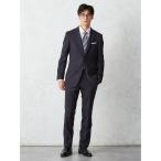  выставить [ верх и низ ...]WEB ограничение выставить костюм 4WAY стрейч тень полоса темно-синий мужской 