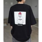 tシャツ 「RED CAP GIRL」 バックイラスト / バック転写 ワンポイント刺繍 ドレープとろみ ポンチ ビッグシルエットプリントTシャツ 2