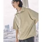 トレーナー スウェット ハーフジップ ビッグカラールーズブラッシュド半袖カットソー メンズ レディース