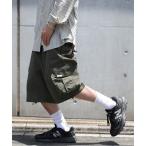 カーゴパンツ 「MAISON CLUB」新素材追加!ワイドカーゴハーフパンツ ショートパンツ ナイロンショーツ / スウェットショーツ メンズ