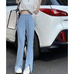  брюки [Bl][IZU] центральный разрез брюки женский 