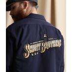 ショッピングschott シャツ ブラウス メンズ Schott/ショット/LS TC SHIRT  BARBER EMB/バーバーロゴ刺繍 ワークシャツ