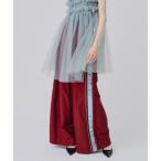 パンツ チュールデザインメタリックサイドラインパンツ レディース