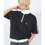 ジャージ Kappa（カッパ）ブランドロゴワンポイント刺繍ハーフジップ サイドラインジャージ/半袖プルオーバー メンズ レディース