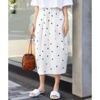 ショッピングミモレ丈 スカート ドットプリントミモレ丈コクーンスカート