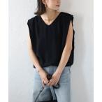 tシャツ タックショルダードレープノースリーブ レディース