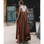 サロペット オーバーオール 綿麻オールインワン　ワイドパンツサロペット レディース