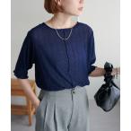 tシャツ 「新色追加！」「WEB限定」ラメプリーツシアーTシャツ レディース