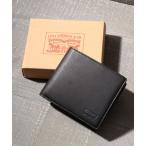 財布 Levi's/リーバイス 別注 ソフトシボ加工 リアルレザー 二つ折りウォレット 本革 箱付き メンズ レディース
