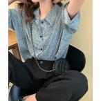 tシャツ 花柄半袖ルーズシャツ レディース