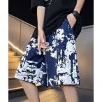 パンツ ウエストゴム総柄ハーフパンツ メンズ
