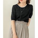 tシャツ リンガーミックス編みニットトップス レディース