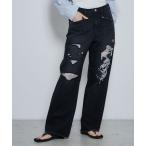 ジーンズ WEGO/ダメージデニムワイドパンツ メンズ レディース