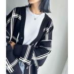 カーディガン 大人カジュアルにブラッシュアップ 。冬に大活躍!Wジャガードチェック柄カーディガン レディース メンズ