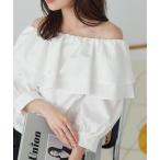 ブラウス シャツ ダブルカラーオフショルブラウス レディース