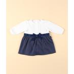 ベビー服 ロンパース ワンピースデザイン　長袖カバーオール(70-80cm)