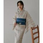 浴衣 「浴衣」古典柄綿麻ゆかた5点セット（ゆかた＋へこ帯＋下駄＋帯どめ＋腰ひも）「Neina」 レディース