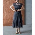 ドレス チュールレイヤードレースキャミワンピドレス