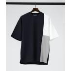 ショッピングtシャツ メンズ tシャツ Tシャツ メンズ 「パネル切替」フクレ ジャガード 半袖 Tシャツ