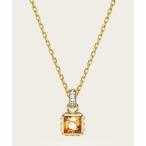ネックレス 「公式」「スワロフスキー」Chroma ペンダント， スクエア・カット， イエロー， ゴールドトーン・プレーティング レディース メンズ