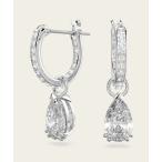 ピアス 「公式」「スワロフスキー」Stilla フープピアス， ペアカット， ホワイト， ロジウム・プレーティング レディース メンズ