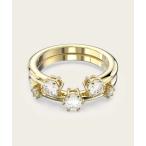 指輪 リング 「公式」「スワロフスキー」Constella リング セット(2)、ラウンドカット， ホワイト， ゴールドトーン・プレーティング レディ