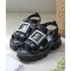 ショッピンググルカサンダル サンダル 厚底 ビジューグルカサンダル レディース