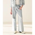  джинсы Denim Denim брюки [WEB ограничение распродажа ] высокий талия повреждение Denim женский 