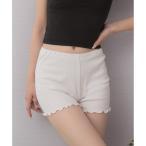 ルームウェア 部屋着 リブインナーペチパンツ 裾メロー ショートパンツゴム レディース