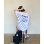tシャツ バックプリントオーバーTシャツ(kiharu select) / ロゴT バックロゴ オーバーサイズTシャツ レディース