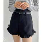  брюки ремень имеется высокий талия оборка шорты женский 