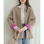 レディース FOX混Wフェイスニットコート