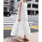 ワンピース 「Oggi掲載」裾ティアードドットロングワンピース「洗える」