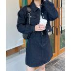 セットアップ クロップド丈デニムジャケットセットアップ レディース