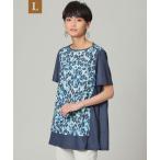 tシャツ 「L」＊Wings掲載＊「ウォッシャブル」「接触冷感」クールグラフィカルパンサープリントカットソー レディース