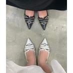 ショッピングバレエ バレエシューズ パンプス スタッズフラットシューズ